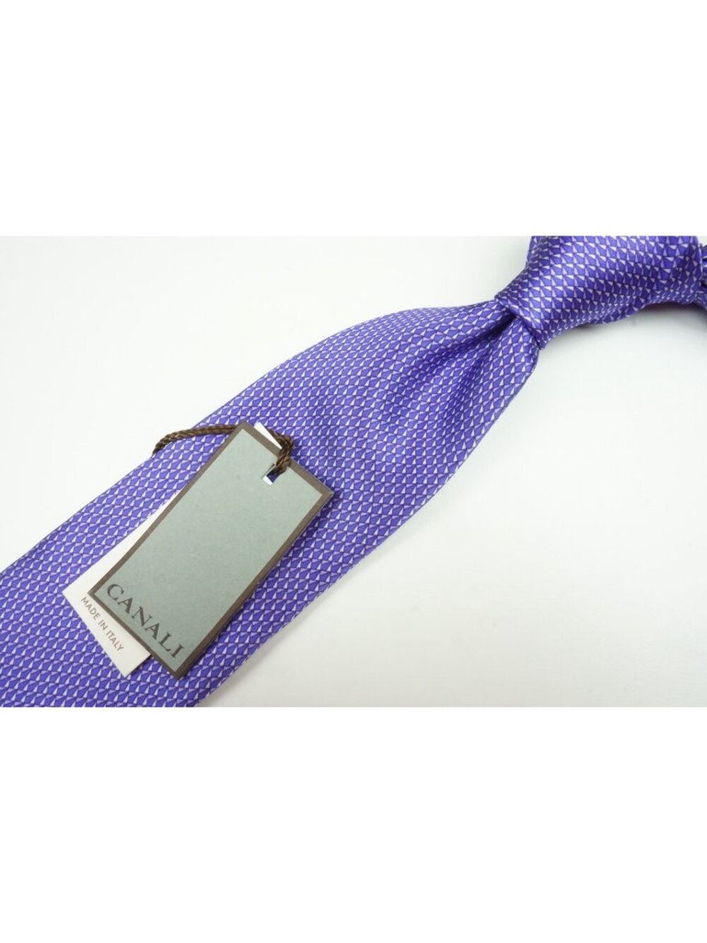 Canali Violet Shard Geometric Silk Tie Brand New With Tags